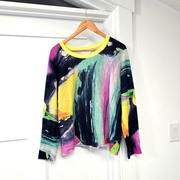Brodie Cashmere Paint Party Crewin Neon - Picture 1 of 10